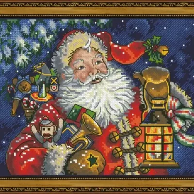 Santa with Lantern — PDF Cross Stitch …