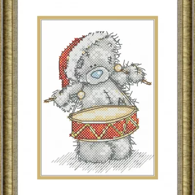Christmas Drummer Bear — PDF Cross Stitch Pattern