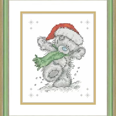 Dancing Santa Bear — PDF Cross Stitch Pattern