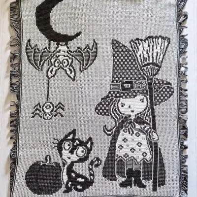Halloween Witch & Black Cat Mosai…