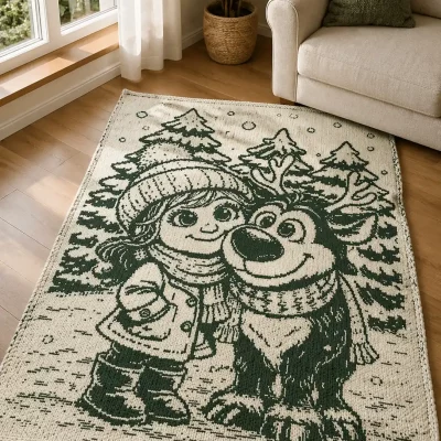 Winter Girl and Reindeer Overlay Mosai…